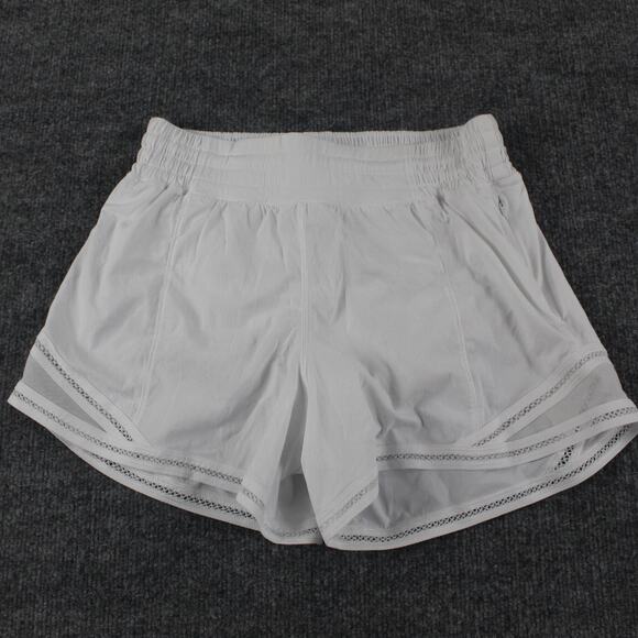 Lululemon Shorts Women 6 Hotty Hot High Rise Lined 4 Lace Trim Running Athletic - Picture 5 of 16